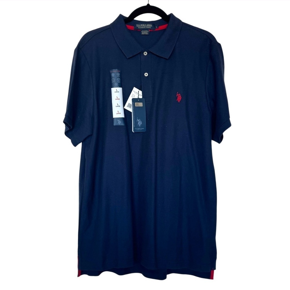 U.S. Polo Assn. Polo Shirt Navy Blue & Red